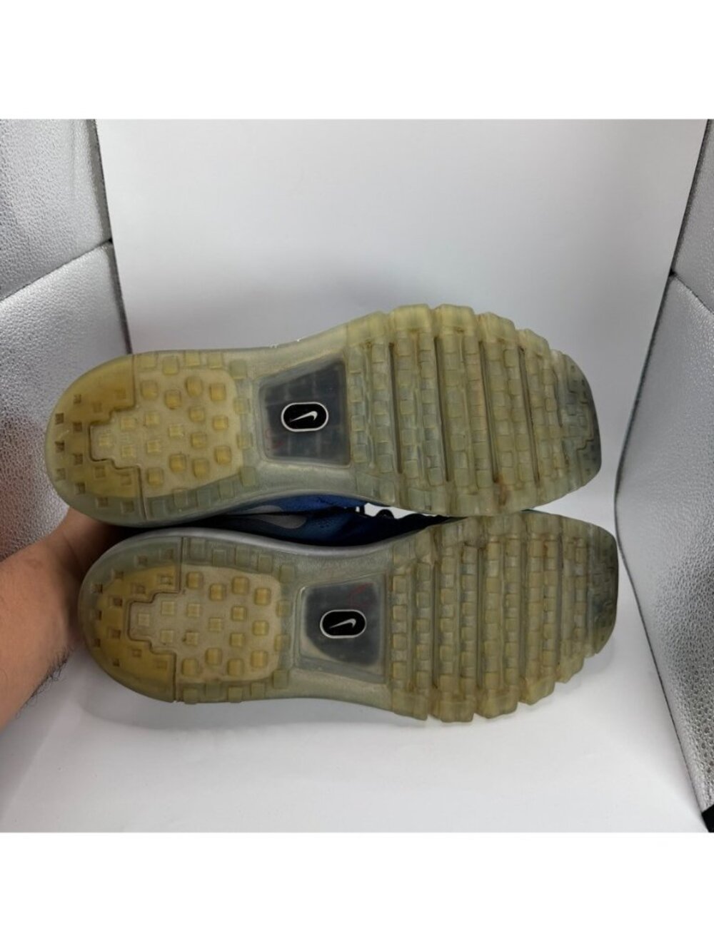 Nike Air Max 2016 Premium Reflective Shoes Mens 11.5 Run Silver Blue 810885-004 - Picture 11 of 12